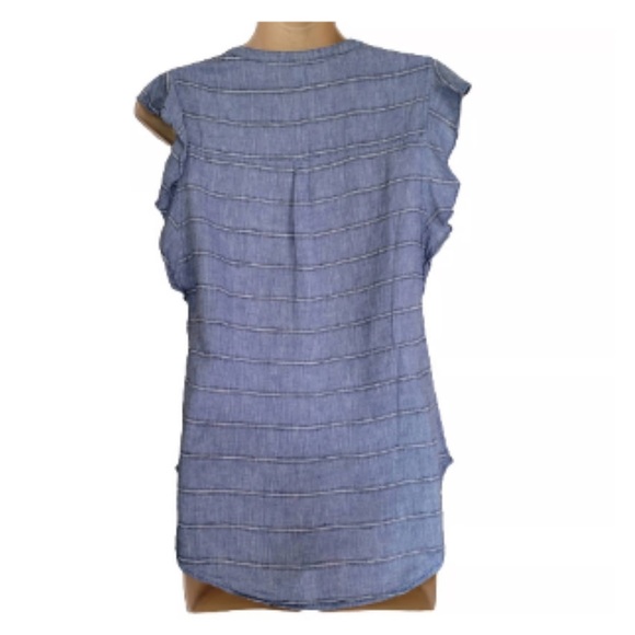 Old Navy Linen Blend Flutter Sleeve Top - Picture 2 of 10